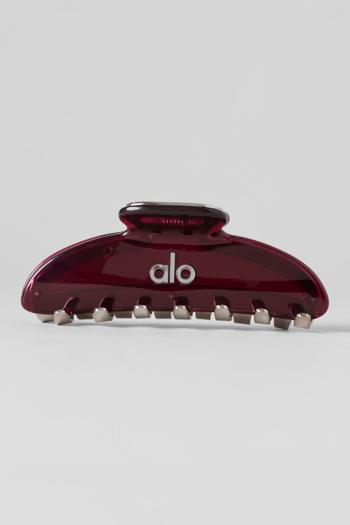 Acrylic Illusion Claw Clip - Rich Bordeaux/Chrome