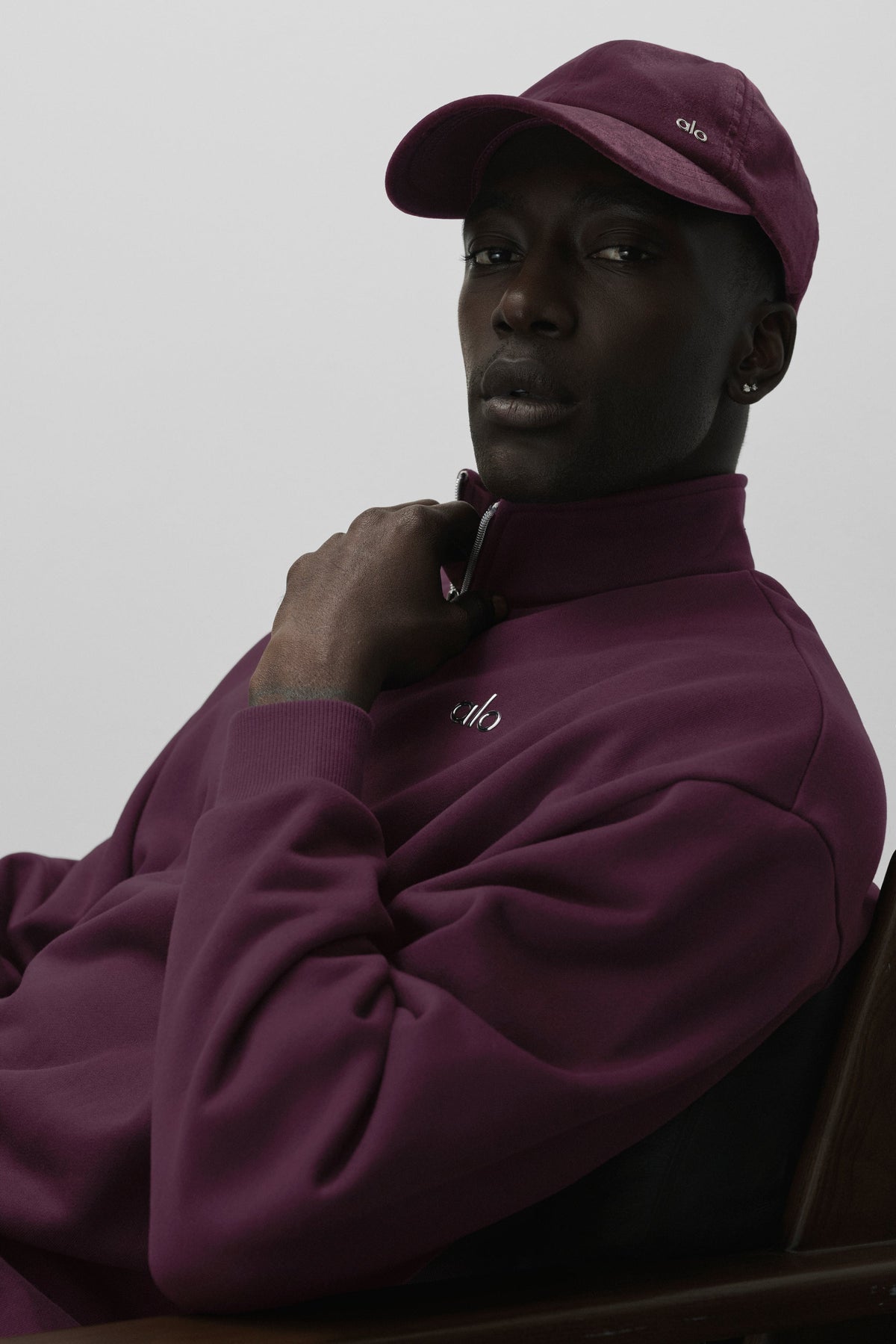 Velvet Off-Duty Cap - Rich Bordeaux