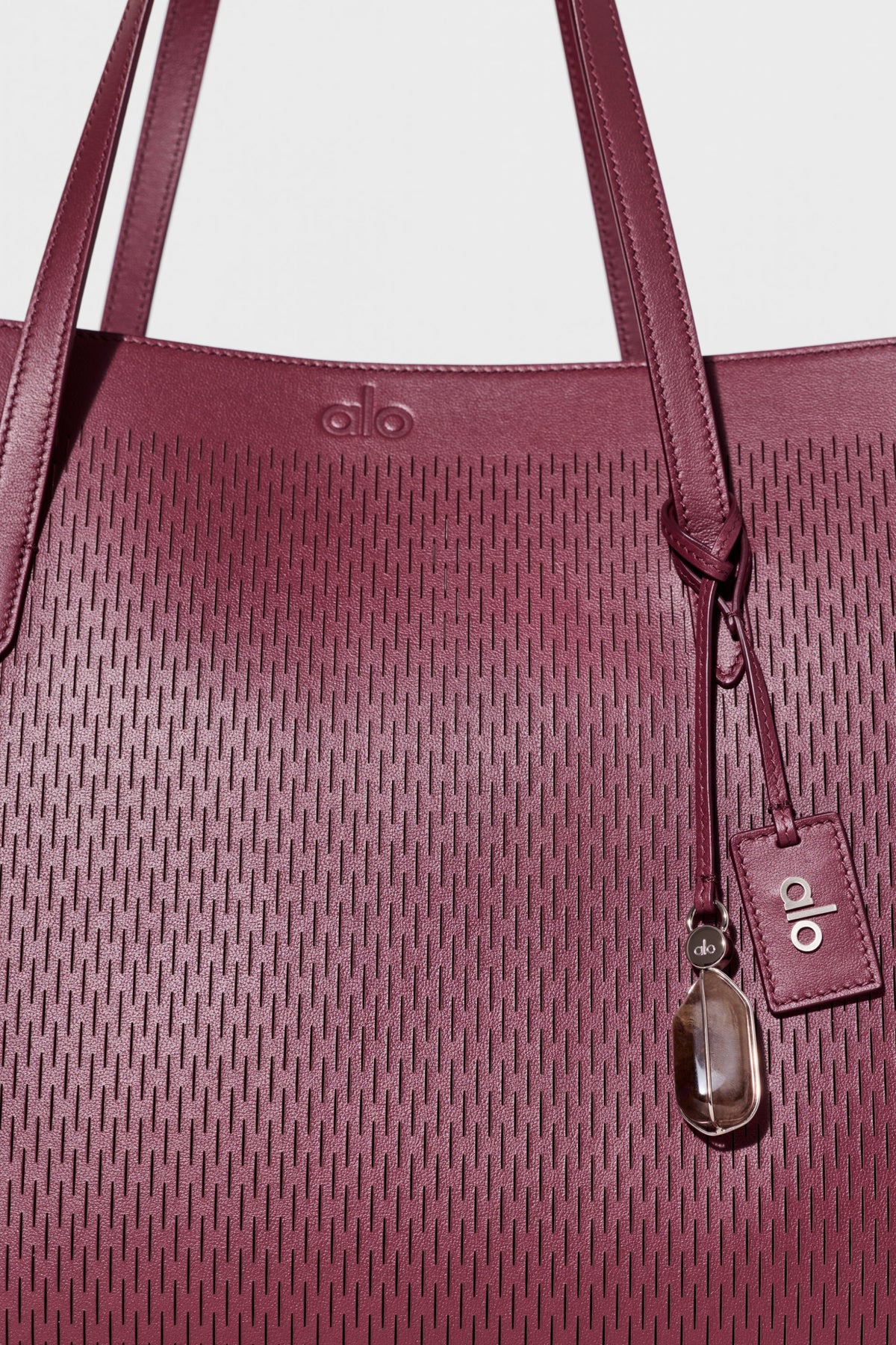 ALO Leather Mesh Tranquility Tote - Bordeaux Leather Mesh