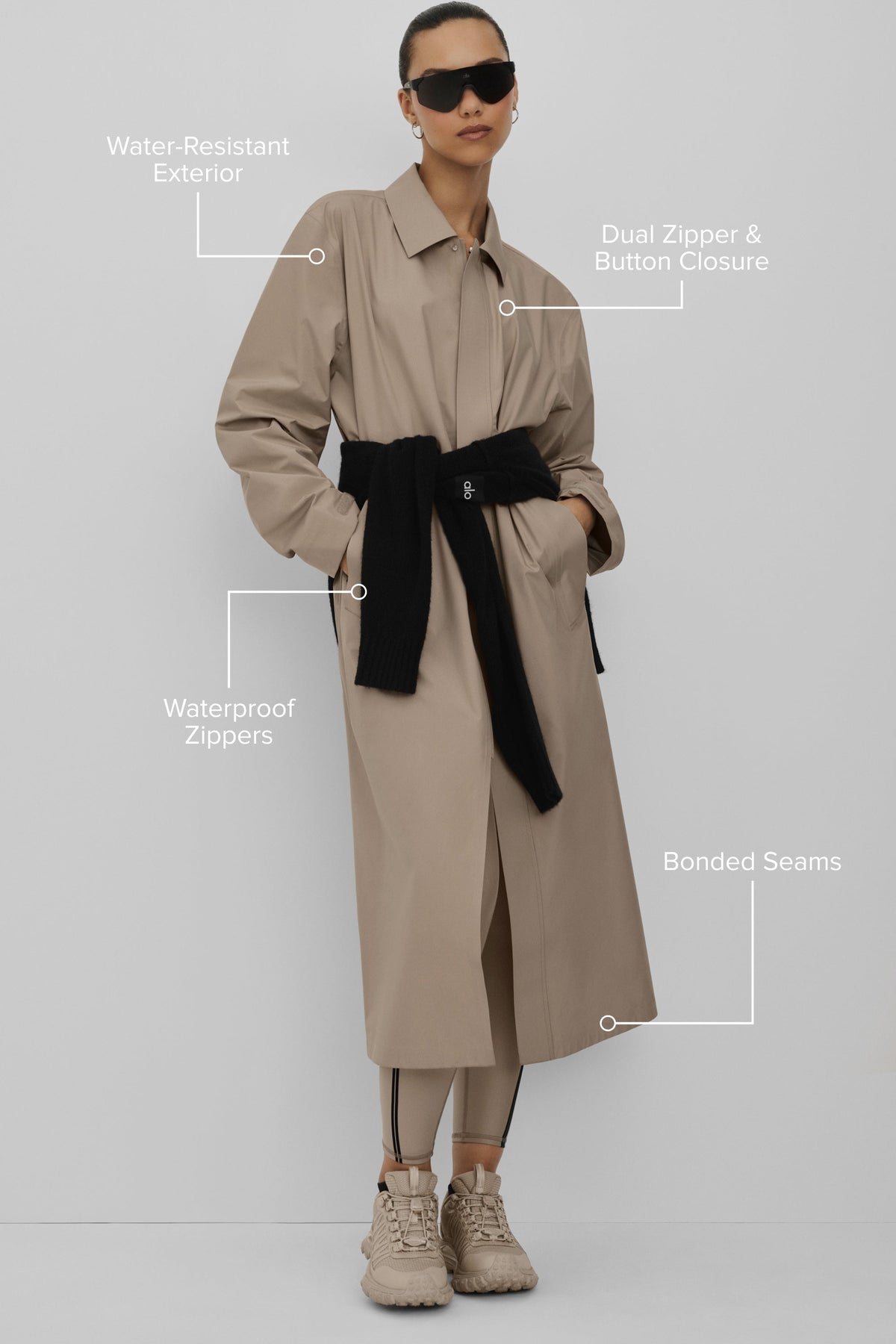 Alpha Shell Long Coat - Gravel