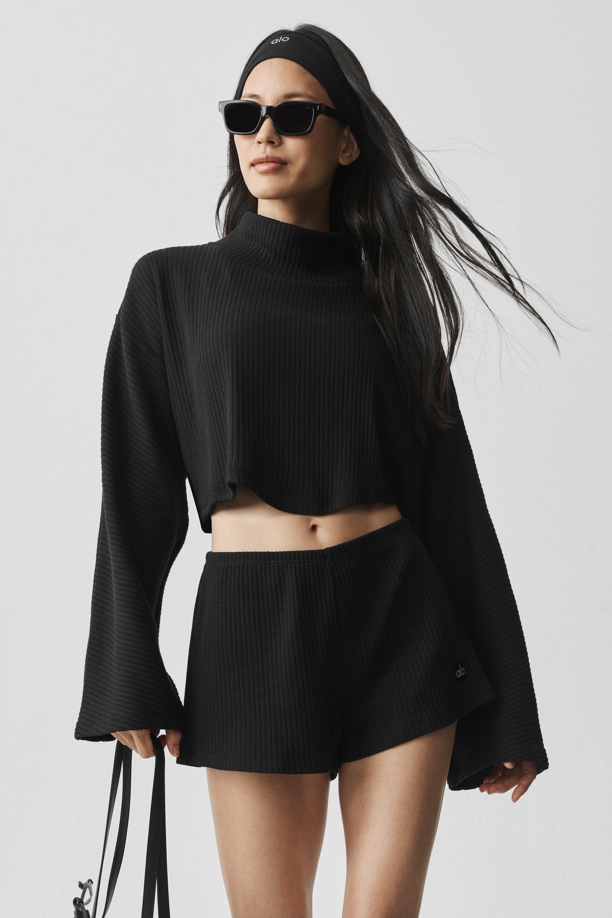Ribbed Cropped Reset Long Sleeve - Black