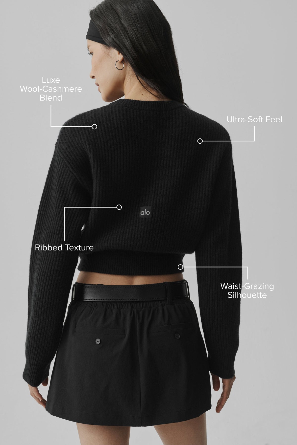 Cashmere Wool Harmony Cardigan - Black