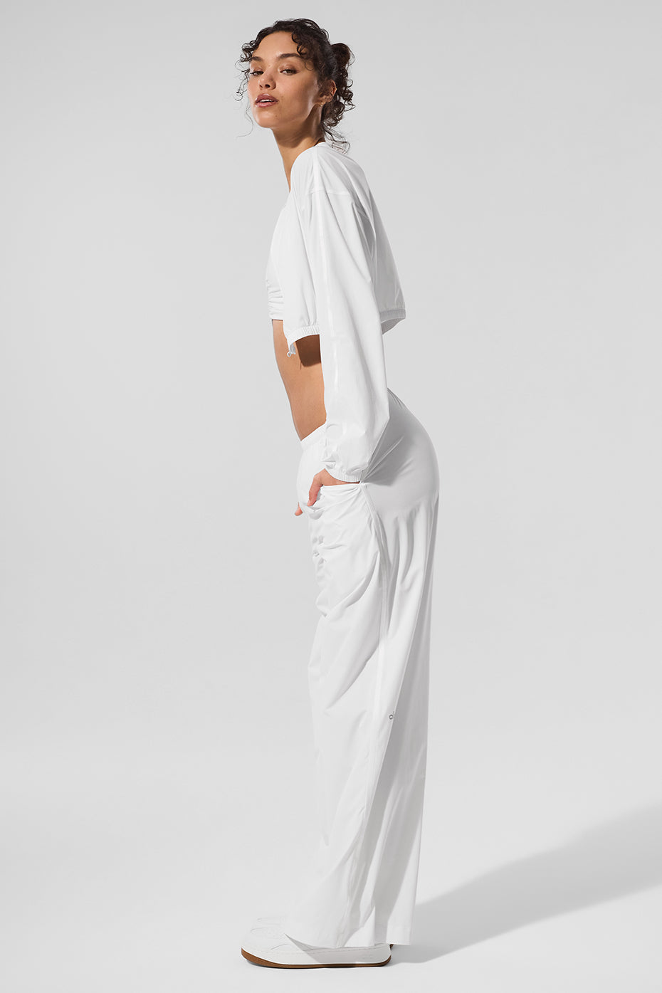 Cropped AloBreezy Full-Zip Cover Up - White