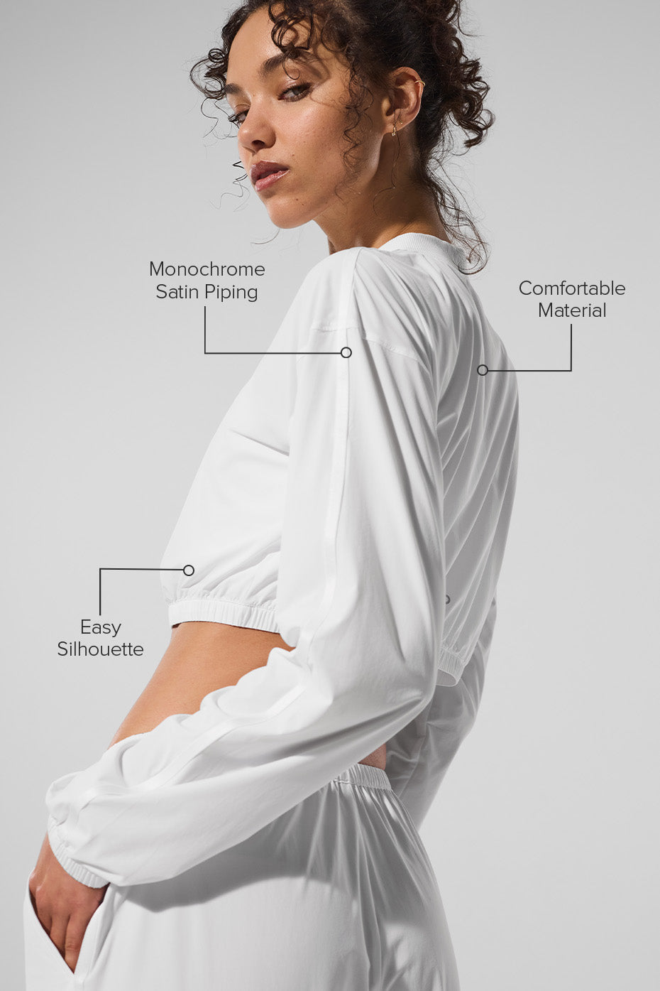 Cropped AloBreezy Full-Zip Cover Up - White