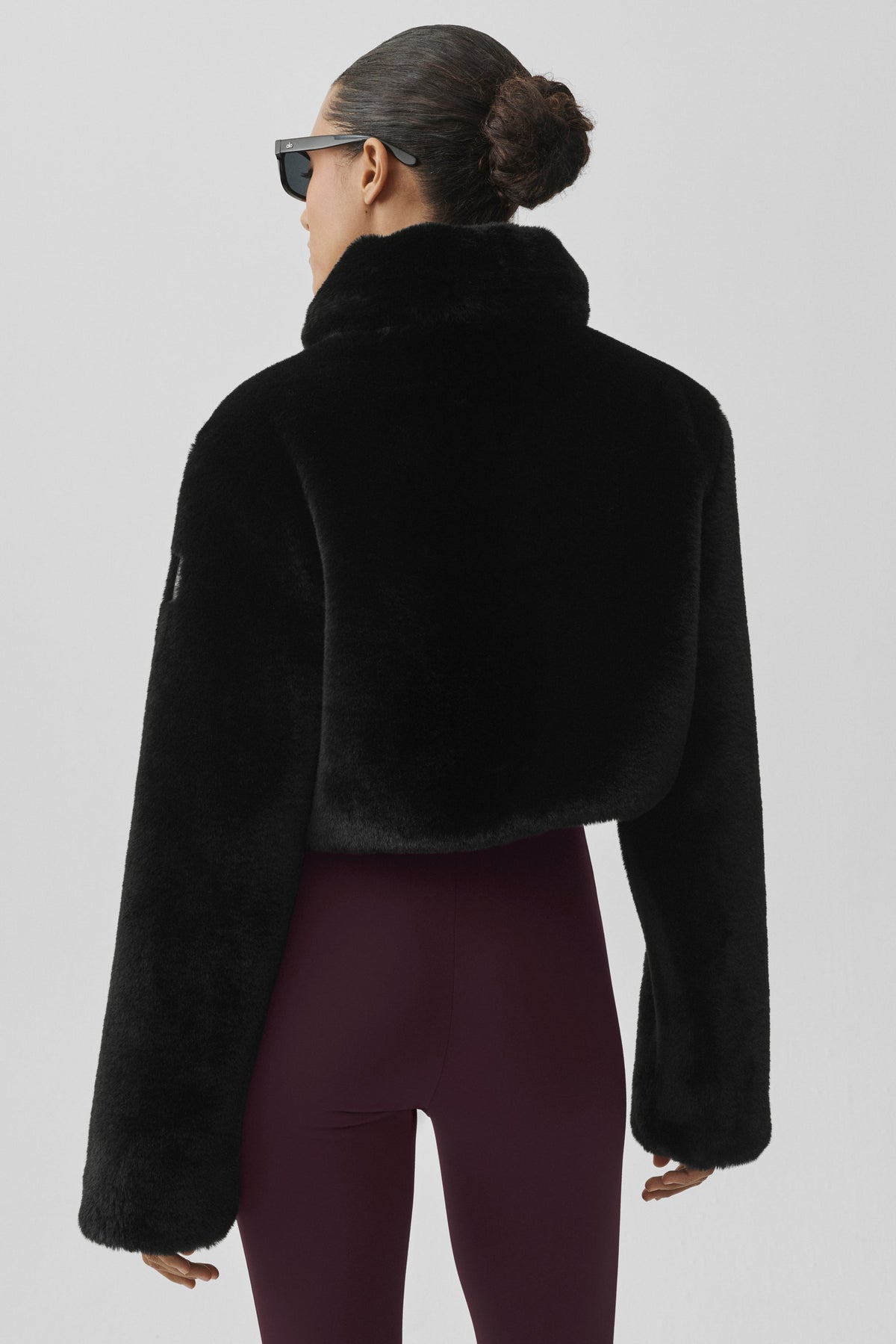 Faux Fur Cropped Amore Jacket - Black