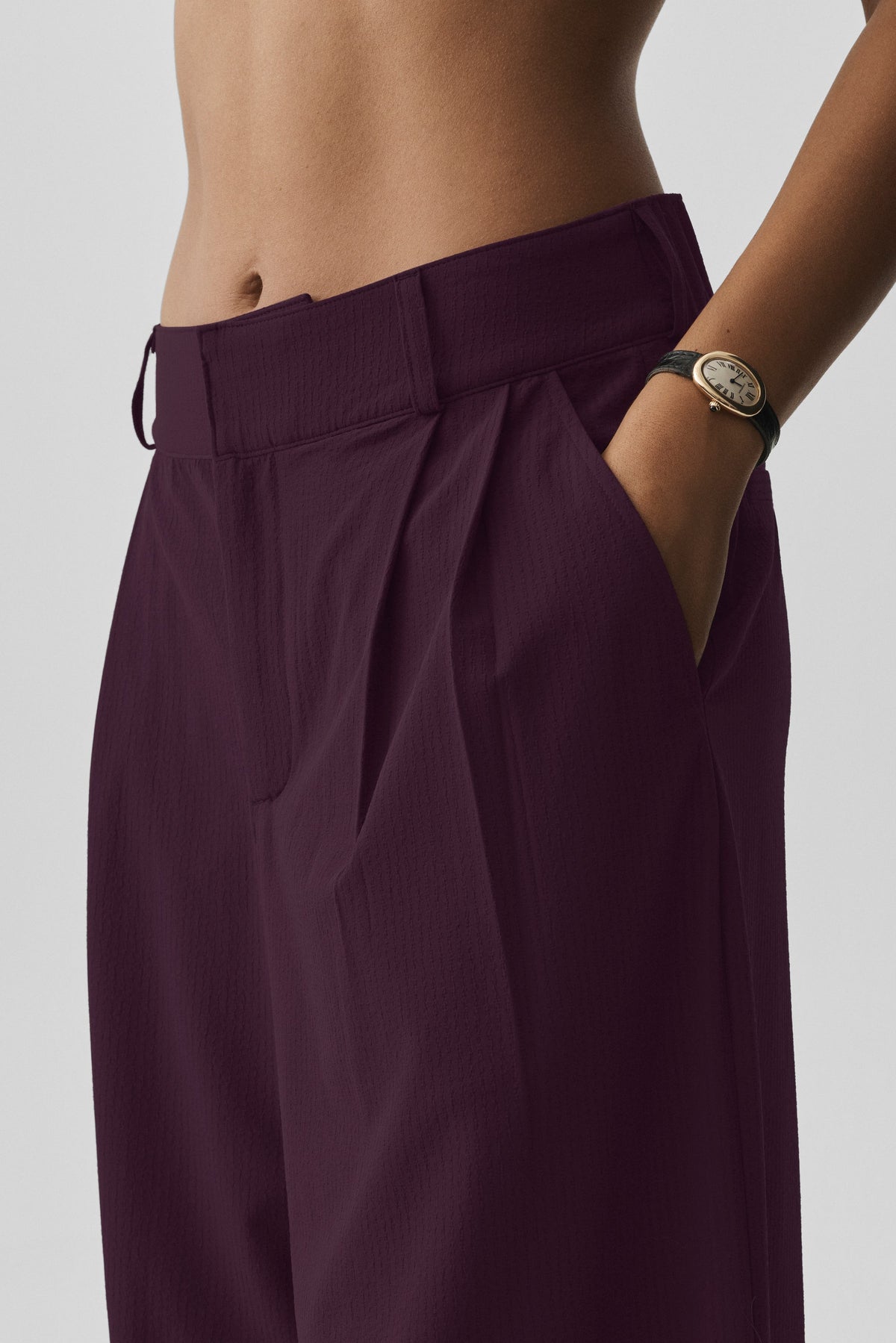 High-Waist Dreamscape Trouser (Regular) - Rich Bordeaux