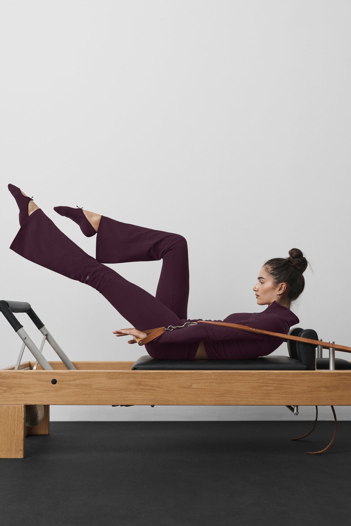 ALO Softsculpt Foldover Flare Legging (Regular) - Rich Bordeaux