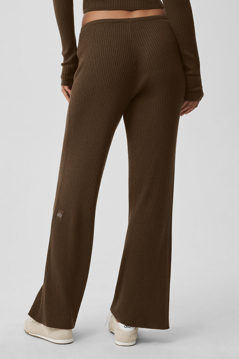 Sweater Knit Mid-Rise Unwind Wide Leg Pant - Espresso