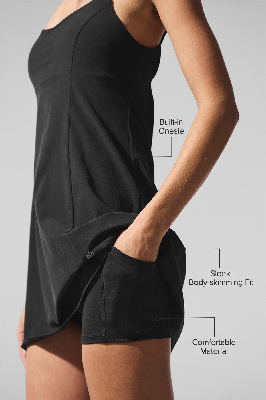 AloBreezy Tennis Dress - Black